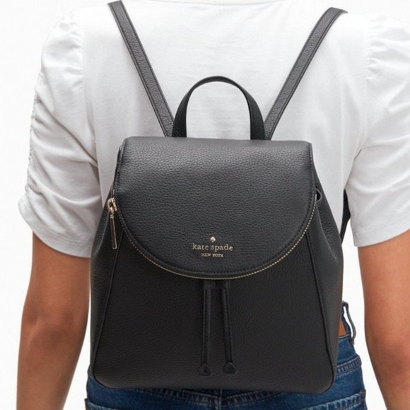 Kate Spade Leila Medium Flap Backpack In Black - Picture 10 of 10